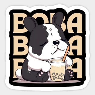 Boba Bubble Tea Dog Sticker